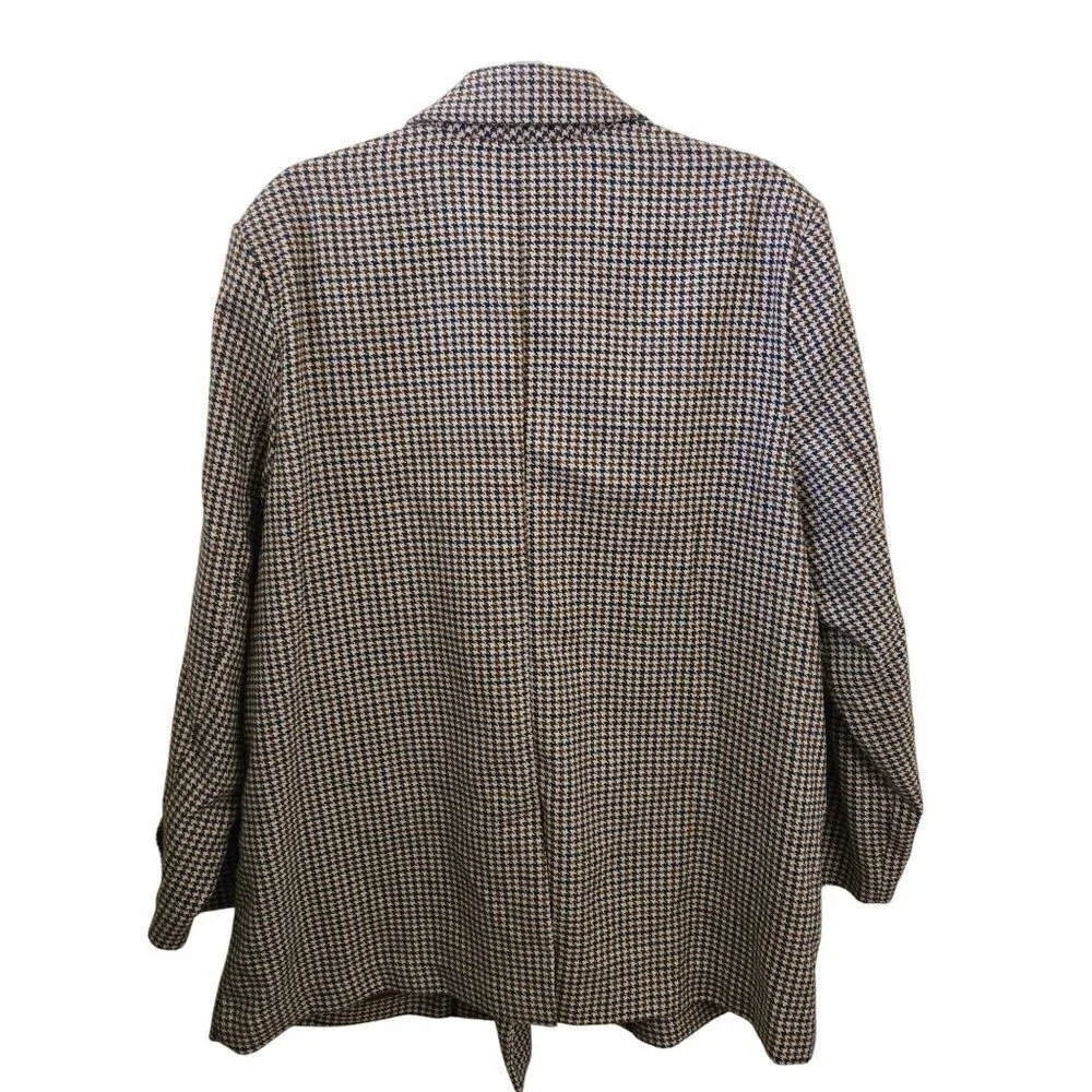 Old Navy NWT Double-Breasted Textured Blazer Brown Plaid Houndstooth Size XL